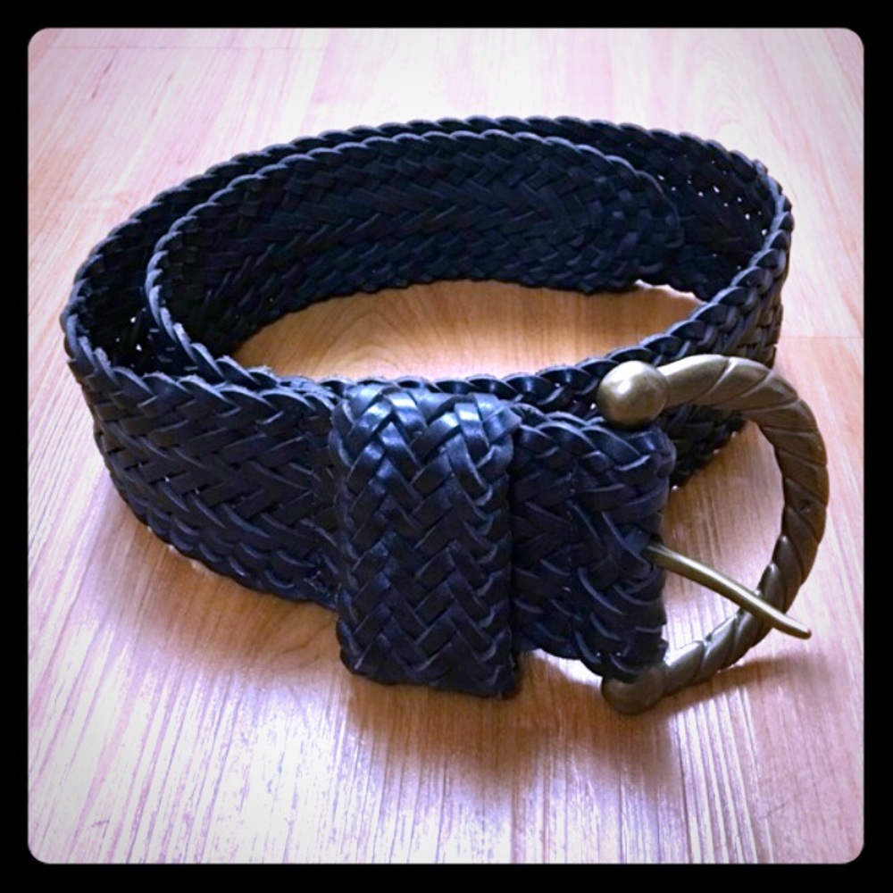 Club Monaco Genuine Leather Belt Black